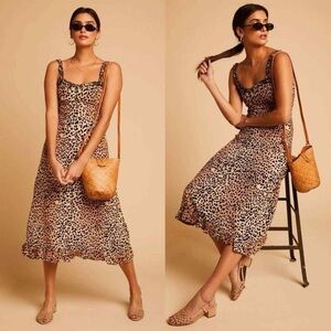 Faithful the brand Noemie Leopard-Print Midi Dress